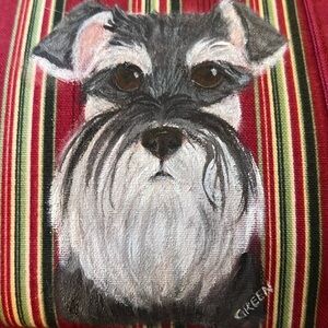 Longaberger Homestead Women’s One of a Kind Schnauzer Striped Small Tote Bag NWT
